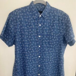 J.Crew Short-sleeve Secret Wash cotton poplin shirt Blue M